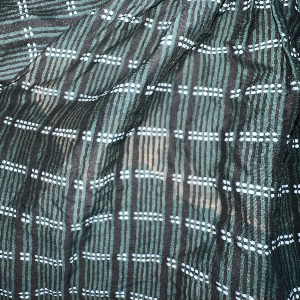 Apiece Apart Mitte Striped Top forest green stripe XS peasant blouse cotton silk - Picture 12 of 14